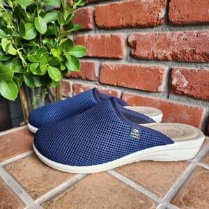 Blue fly flot slip on clogs Size 10